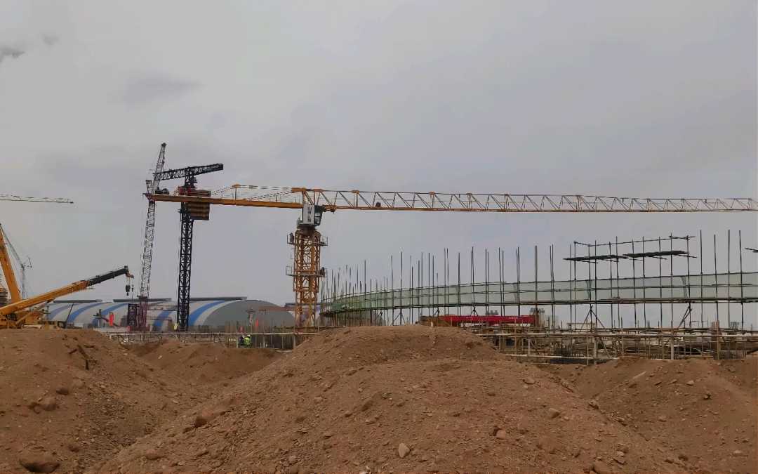 大漠戈壁展雄姿！森林舞会网页版江麓塔机助力常乐电厂项目